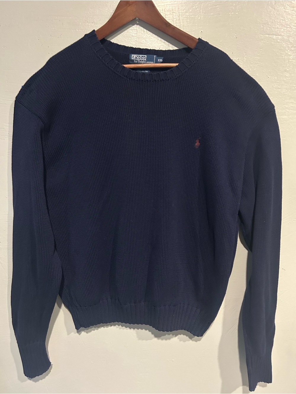 Polo by Ralph Lauren Dark Navy Crewneck Sweater with Red Pony